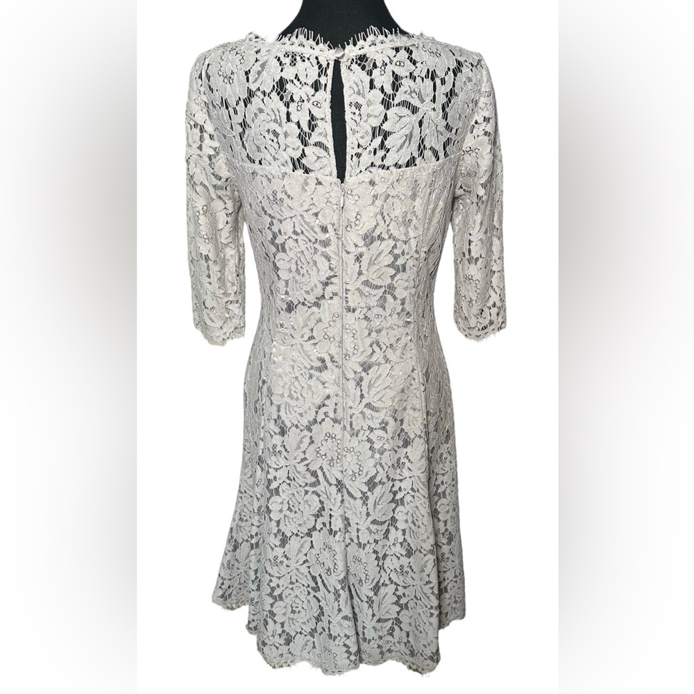 Eliza J Grey Lace fit and flare dress size 4 - Picture 3 of 4